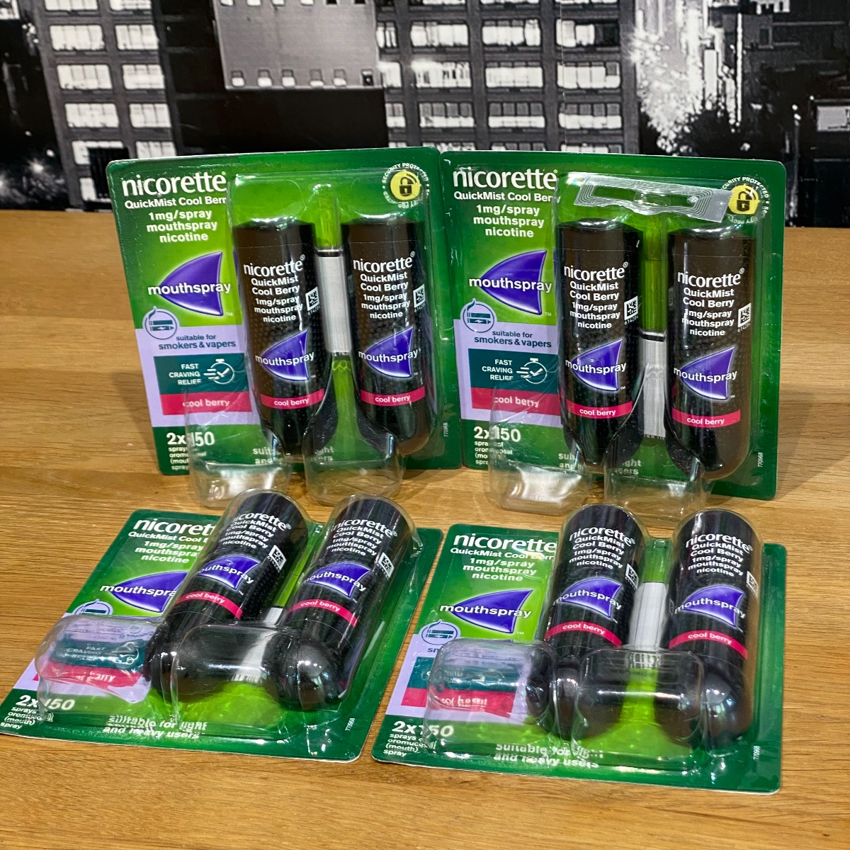 Nicorette Quickmist Cool Berry Duo Mouthspray Nicotine Sprays (8 x Bottles)