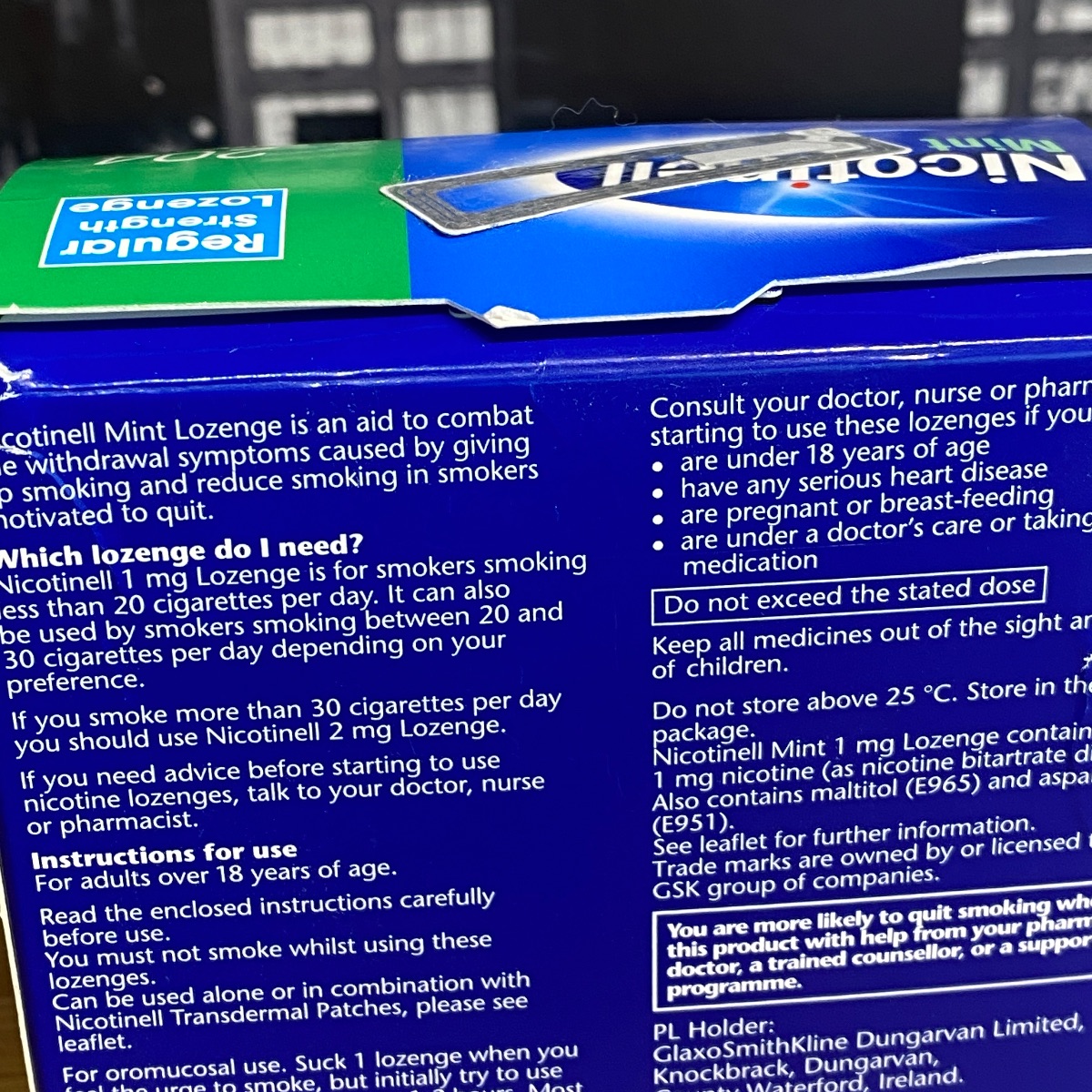 Nicotinell Mint 1mg Compressed Lozenge 204 Pieces NICOTINELL LOZENGE 5054563904393 (Brand New)