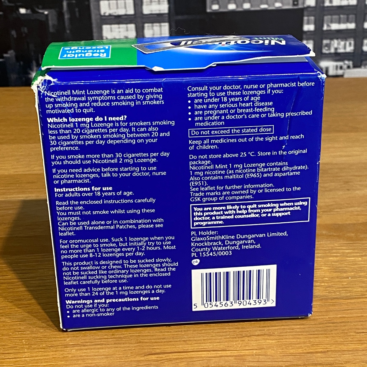 Nicotinell Mint 1mg Compressed Lozenge 204 Pieces NICOTINELL LOZENGE 5054563904393 (Brand New)