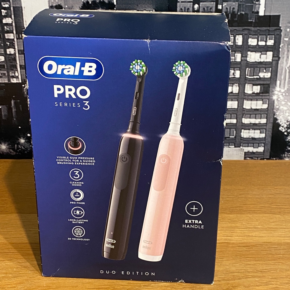 Oral-B Pro Series 3 Electric Toothbrush Duo Edition Black and Pink 100% Original TOOTHBRUSH 4210201337997 (Brand New)