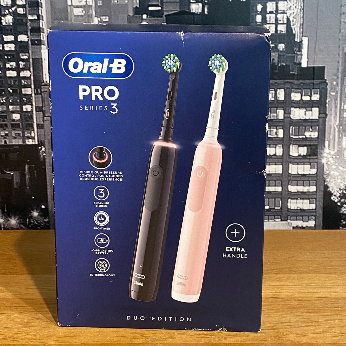 Oral-B Pro Series 3 Electric Toothbrush Duo Edition Black and Pink 100% Original TOOTHBRUSH 4210201337997 (Brand New)