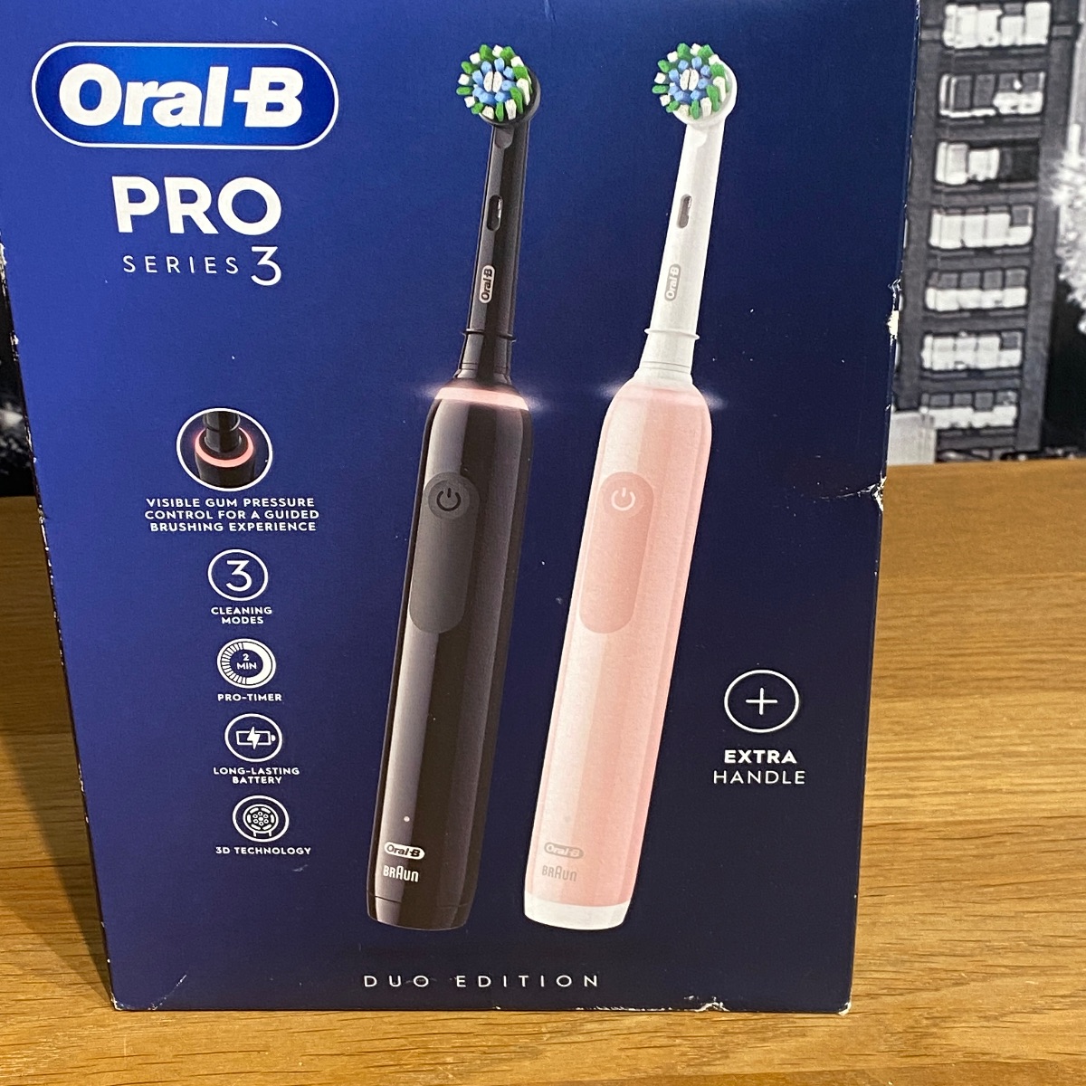 Oral-B Pro Series 3 Electric Toothbrush Duo Edition Black and Pink 100% Original TOOTHBRUSH 4210201337997 (Brand New)