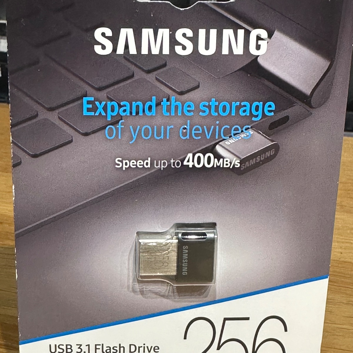 Samsung FIT Plus USB 3.1 Flash Drive 256GB Speed up to 400MB/s Gray Silver MUF256ABAPC 8801643233563 (Brand New)