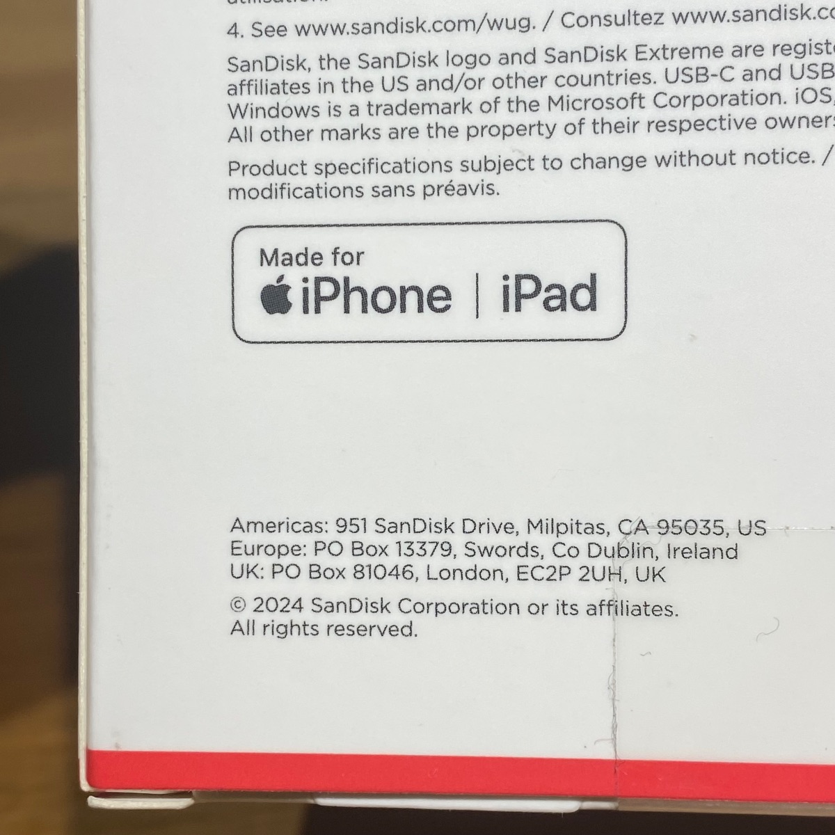 SanDisk Extreme® Portable SSD 1TB USB-C 3.2 iPhone iPad MacBook Original HRQ22ZMA 619659209452