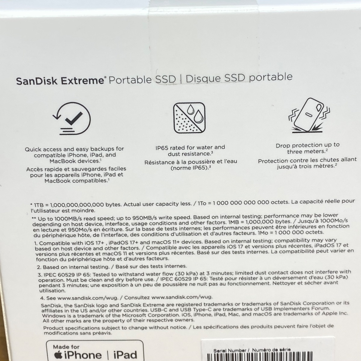 SanDisk Extreme® Portable SSD 2TB USB-C 3.2 iPhone iPad MacBook 100% Original HRQ12ZM/A 619659209469 SanDisk Extreme® Portable SSD 2TB USB-C 3.2 iPhone iPad MacBook 100% Original HRQ12ZM/A 619659209469