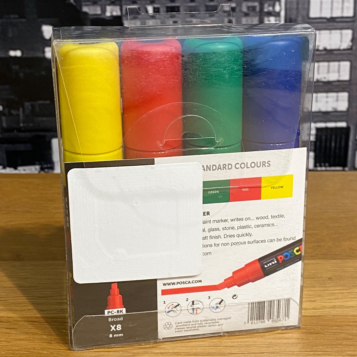 Uni Posca Paint Marker Pens 8mm Broad Chisel Standard Colours PC-8K (Set of 4) 153544136 5012788065671 (Brand New)