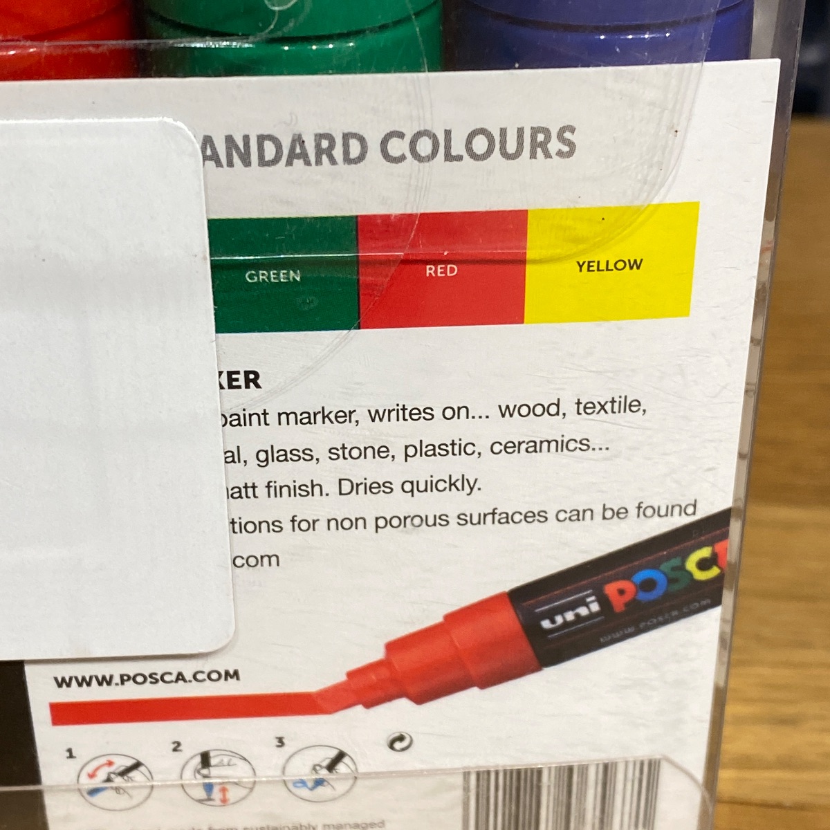 Uni Posca Paint Marker Pens 8mm Broad Chisel Standard Colours PC-8K (Set of 4) 153544136 5012788065671 (Brand New)