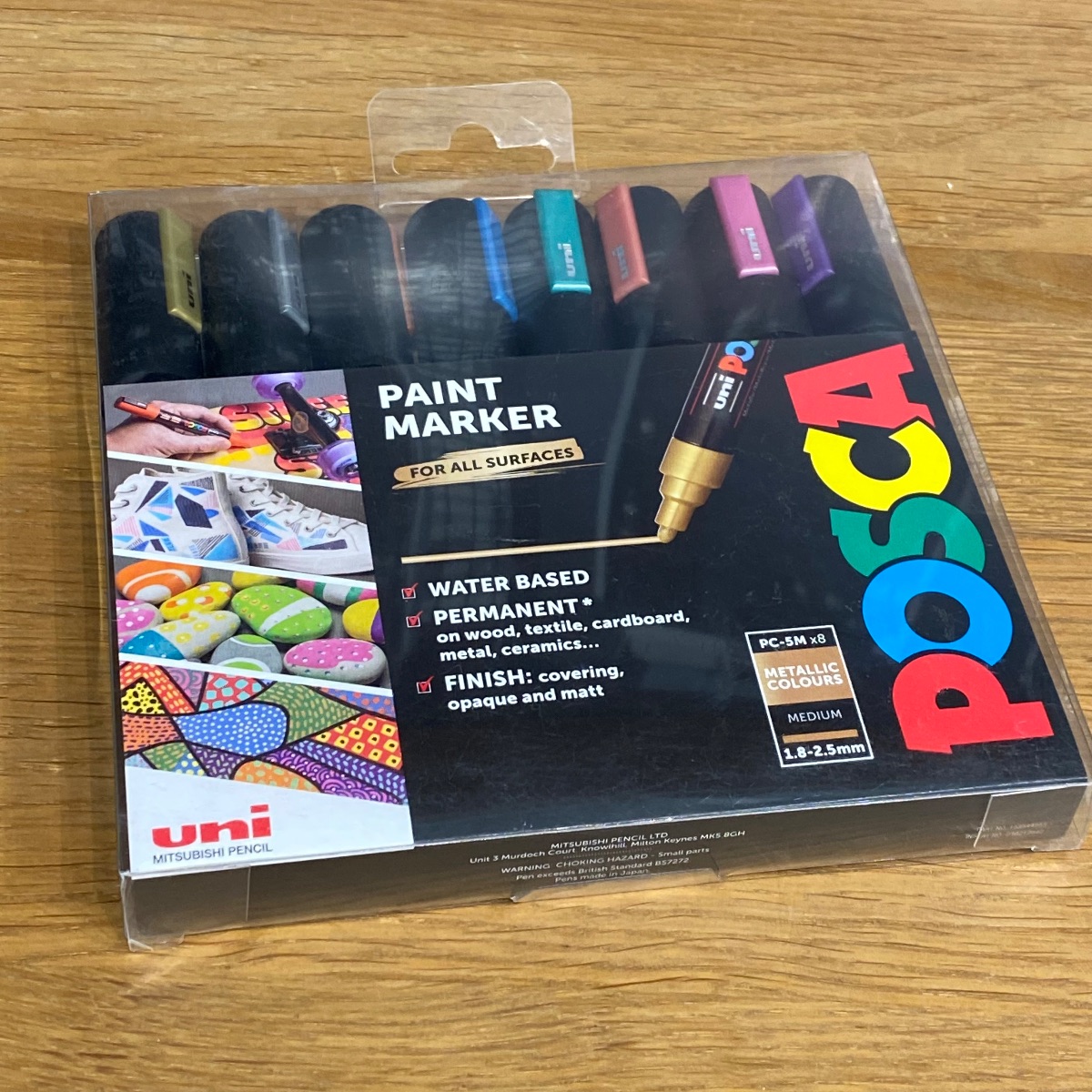 Uni Posca Paint Marker Pens Medium Bullet Tip Metallic Colours PC-5M (Set of 8) PC-5M 5012788006582 (Brand New)