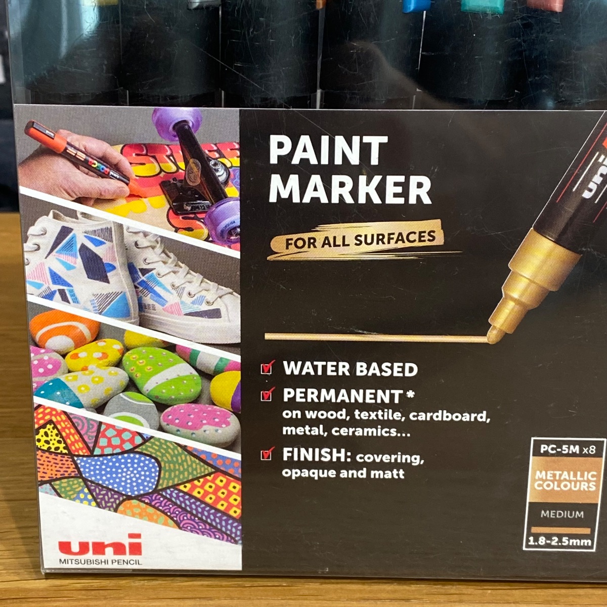 Uni Posca Paint Marker Pens Medium Bullet Tip Metallic Colours PC-5M (Set of 8) PC-5M 5012788006582 (Brand New)