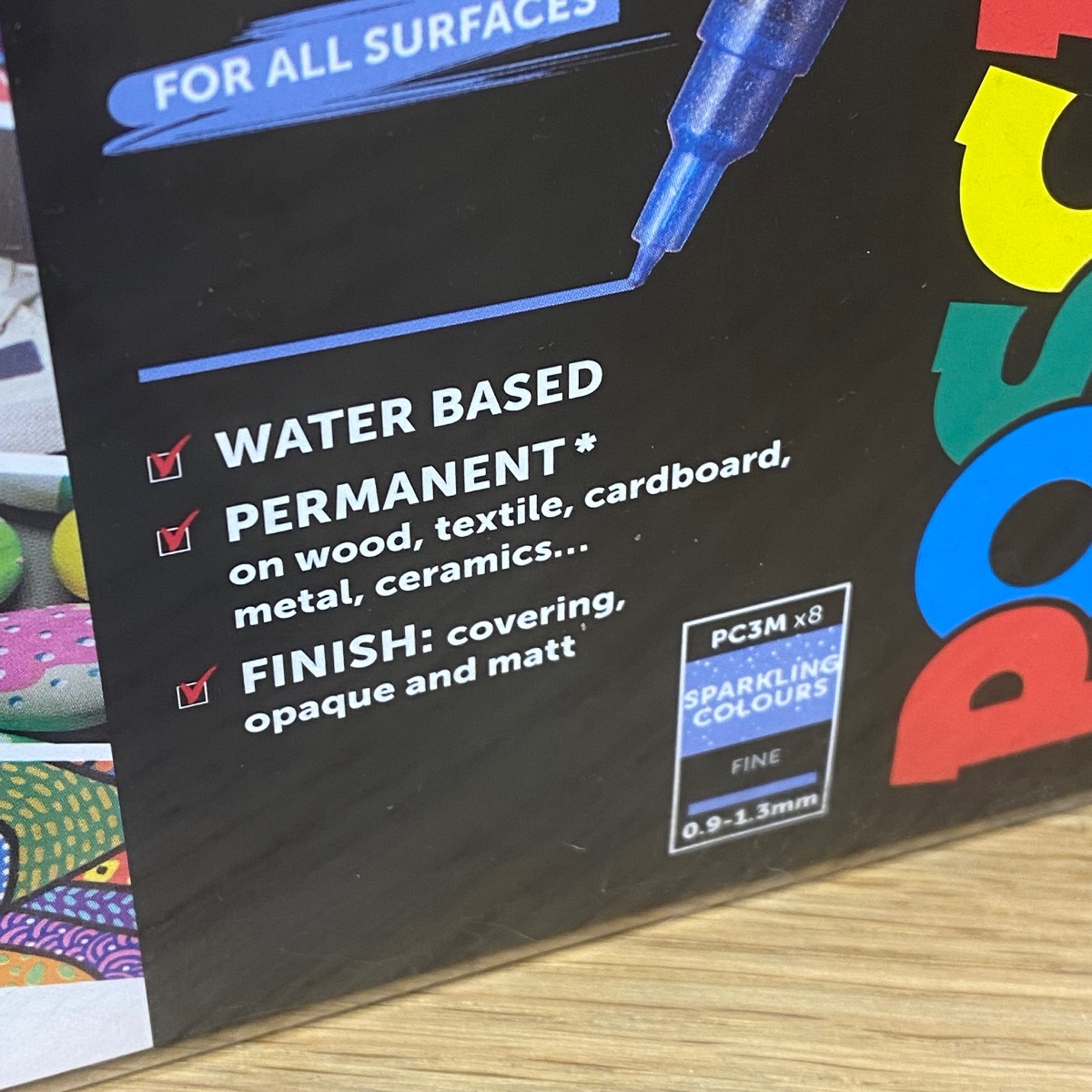 Uni Posca Paint Markers Art Fine Tip Sparkling Colours PC-3M Set of 8 F804017 5012788006643