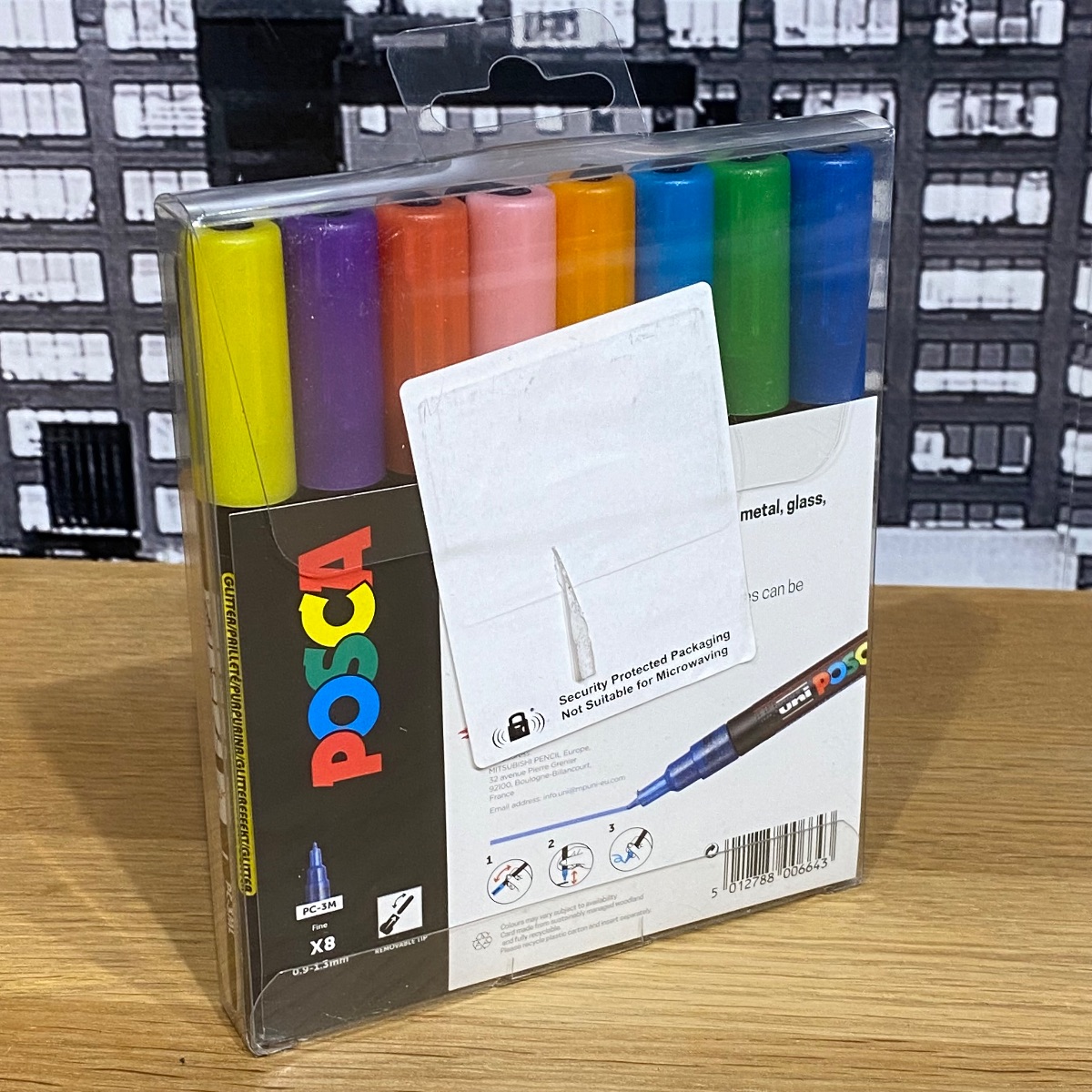 Uni Posca Paint Markers Art Fine Tip Sparkling Colours PC-3M Set of 8 F804017 5012788006643