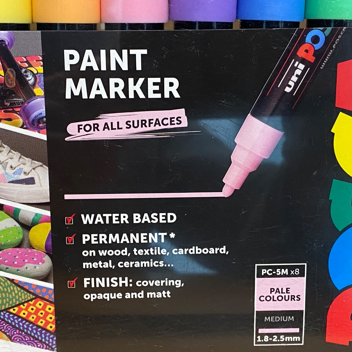 Uni Posca Paint Markers Pens Art Fine Medium Tip Pastel Colours PC-5M (Set of 8) 153544854 5012788006551 (Brand New)