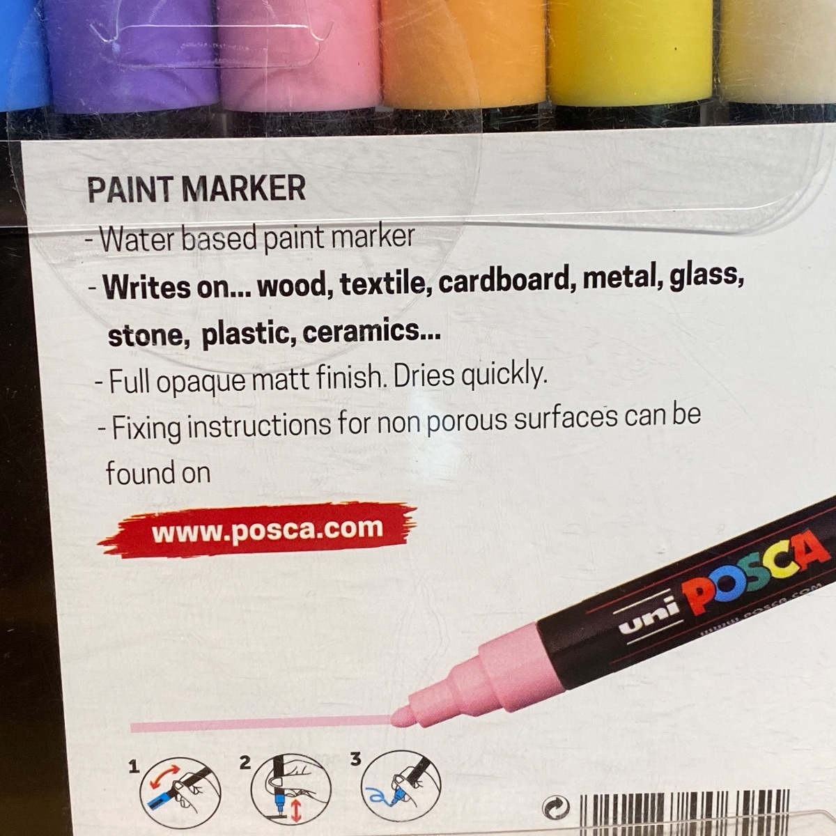 Uni Posca Paint Markers Pens Art Fine Medium Tip Pastel Colours PC-5M (Set of 8) 153544854 5012788006551 (Brand New)