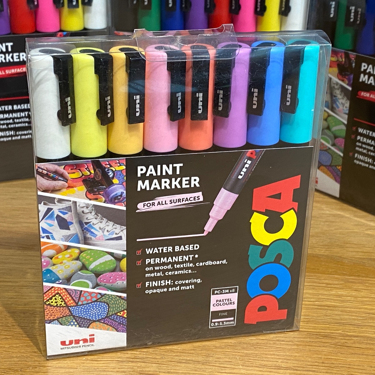 Uni Posca PC-3M Paint Marker Art Pens Fine Tip Wallet of 8 Pastel Colours 238212174 5012788014624 (Brand New)