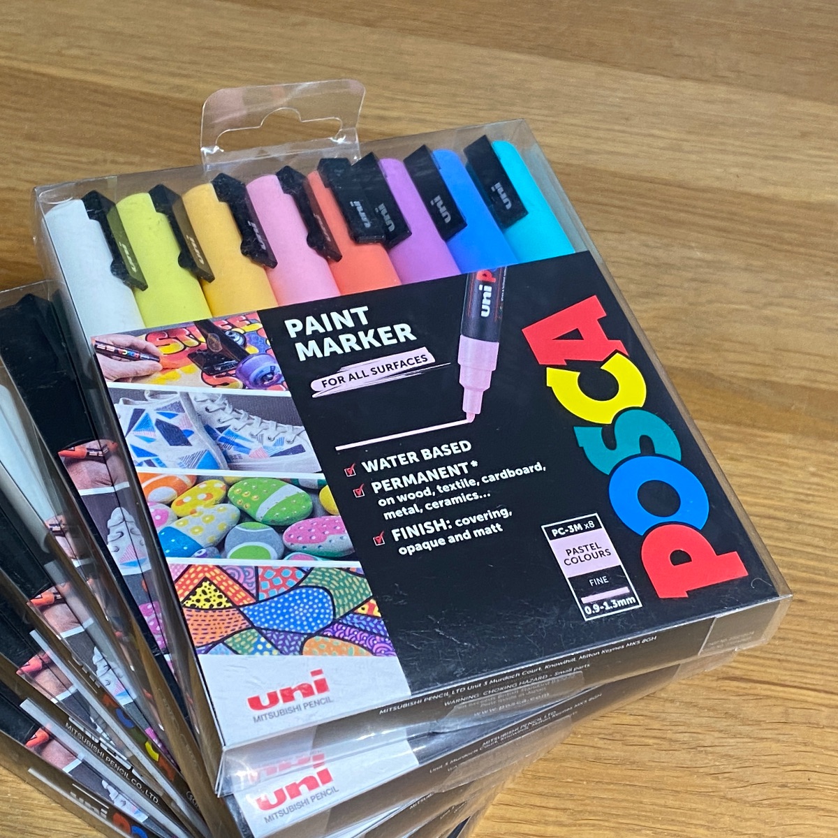 Uni Posca PC-3M Paint Marker Art Pens Fine Tip Wallet of 8 Pastel Colours 238212174 5012788014624 (Brand New)