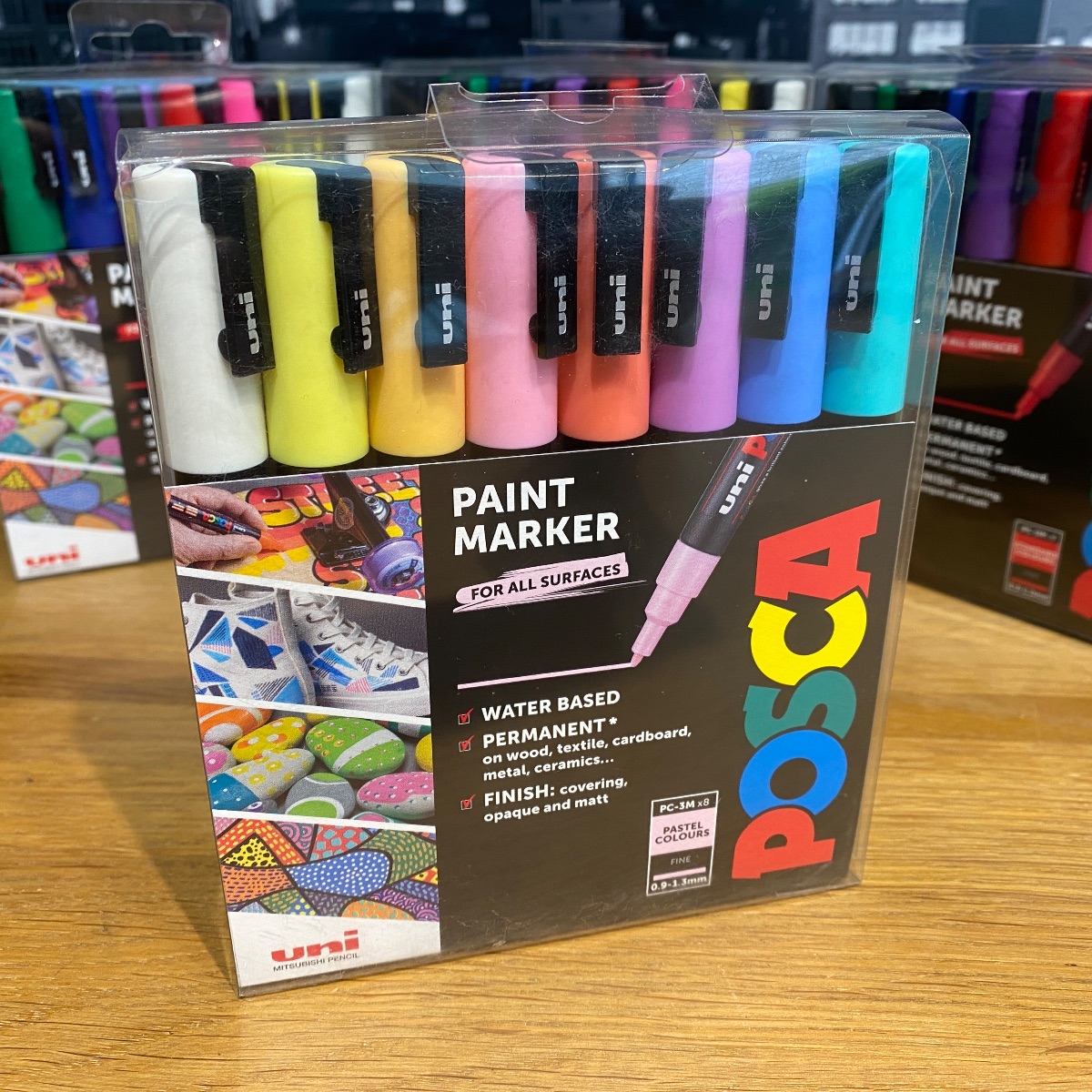 Uni Posca PC-3M Paint Marker Art Pens Fine Tip Wallet of 8 Pastel Colours 238212174 5012788014624 (Brand New)